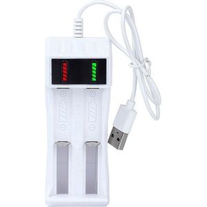 DrPhone - CHARGEX2 - 14500 /18650 Batterij Lader 2 Slot Li-Ion Usb Charger Smart Led Laadstroom Voor Oplaadbare Batterijen