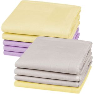 Ibenzoa® Set van 9 Luxe Katoenen Zakdoeken voor Heren en Dames met Klassiek Design