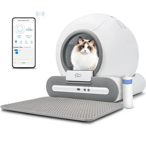 J-Mart Automatische Kattenbak - Zelfreinigende kattenbak - App Control - Incl. Kattenbakmat & Afvalzakken - 65L – Katten Tot 10kg