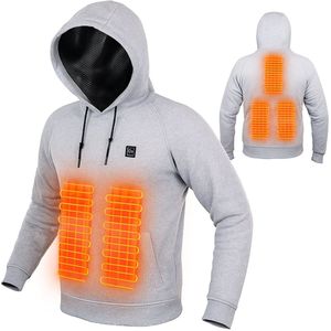 Govic® Verwarmde hoodie - Verwarmde trui - dubbel gevoerd - dames en heren - elektrisch verwarmde hoodie - capuchon - oversized hoodie - Grijs - M