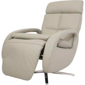 Relaxfauteuil MCW-L11, design TV-fauteuil TV-fauteuil relaxfauteuil, relaxfunctie draaibaar, volledig leer ~ grijs