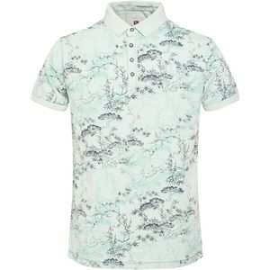 Gabbiano - Poloshirt - Sea Green - Allover Print - Mannen