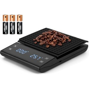 Precisie keukenweegschaal-0.1g-3kg-koffie weegschaal-Digitaal LED-display-Bevat 3 AAA-batterijen