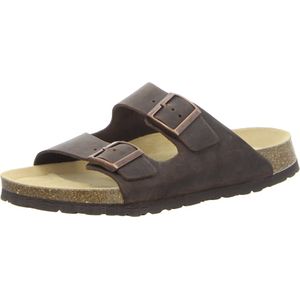 Natural Sense unisex pantoffels muiltjes sandalen leer bruin 1095905