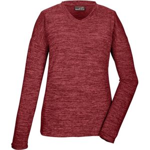 Killtec dames trui - fleece trui dames - v-hals - 40897 - rood gemeleerd - maat 38