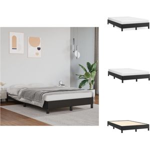 vidaXL Bedframe - Kunstleer - Zwarte - 203 x 123 x 25 cm - Stabiele poten - Multiplex lattenbodem - Geschikt voor 120 x 200 cm matras - Bed