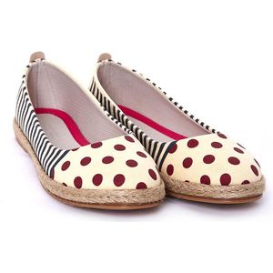 GOBY – Dots & Stripes Ballerina's – Handmade en Vegan – Retro en Vrouwelijk – Maat 41