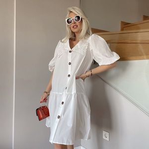 Blousejurk wit/borduur Details/SIRMAZA