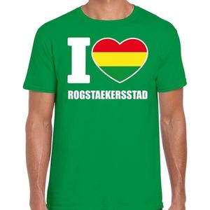 Carnaval t-shirt I love Rogstaekersstad voor heren - groen - Weert - Carnavalshirt / verkleedkleding M