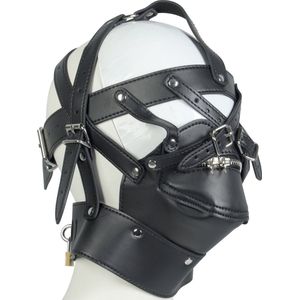 Banoch | Masker Cross | Zwart imitatie leer | Bondage