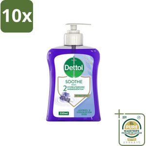 10 x Dettol - Handzeep - Soothe - Lavendel & Vioolbloesem - 250 ml - Grootverpakking - Handzeep - Antibacterieel - Handverzorging - Lavendel - Vioolbloesem