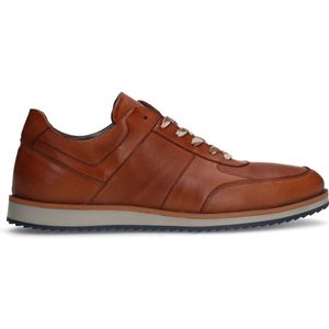 Manfield - Heren - Cognac leren sneakers - Maat 41