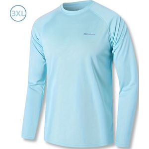 Nivard Rash Guard - Surf Shirt - Zwemkleding - UV Beschermende Kleding - Voor Zwemmen - Surfen - Duiken - Blauw Meer - Maat XXXL