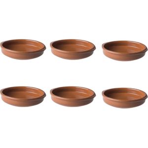 Set van 12x Tapas schaaltjes terracotta 14 x 2,5 cm ovenbestendig - Ovenschaaltjes - Creme brulee schaaltjes