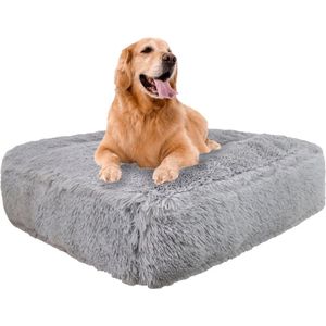 Topmast Hondenkussen Fuzzy - Fluffy Soft Series - Grijs - XL -120 x 90 x 28 cm