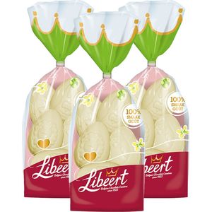 Libeert paaseieren met witte chocolade - MULTI PACK - chocolade voor Pasen - Belgische chocolade - 120g x 3