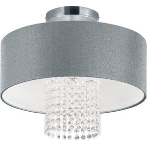LED Plafondlamp - Plafondverlichting - Torna Kong - E14 Fitting - Rond - Mat Zilver - Aluminium