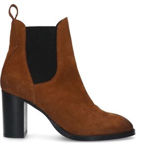 Sacha - Dames - Cognac suéde chelsea boots met hak - Maat 36