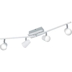 LED Plafondspot - Torna Narca - 24W - Warm Wit 3000K - 4-lichts - Rechthoek - Mat Wit - Aluminium