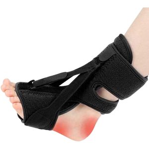 Orthopedische - Plantaire fasciitis nachtspalk - Verstelbare band - Plantaire fasciitis ondersteuning voor voetorthese, brace, achillespeesontsteking, enkel- en voetpijn (zwart)