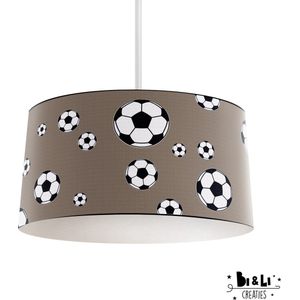 Hanglamp voetbal - kinder & babykamer - lampen - beige - kunststof - 30x25cm - excl. lichtbron