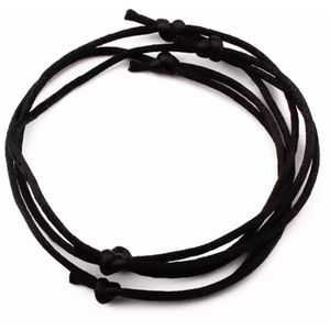 2 stuks- Armbandjes- 1.5 mm- Zwart- Schuifsluiting - Charme Bijoux
