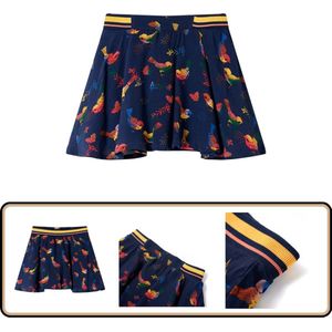 Kinderrokje Marineblauw - Maat 128 - Vogelprint Kinderrok - Rokje - Kindermode - Meisjeskledij - Zomerjurkje