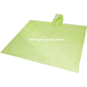 300 stuks ponchos - 100% gerecycled kunststof - Lime Groen Transparant