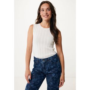 Mexx Lily Classic Ajour Top Off White Dames - Maat L