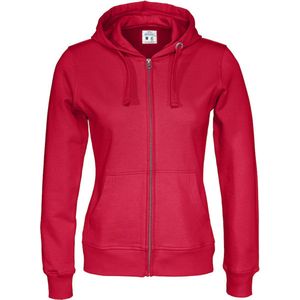 Cottover HOODIE FULL ZIP LADY - GOTS GECERTIFICEERD 141009 - Rood - M