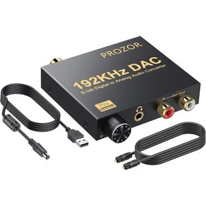 Digitale naar Analoge Audio Converter met Volumeregeling - Ondersteunt Dolby AC-3 & DTS 5.1CH - Optische naar RCA DAC Decoder