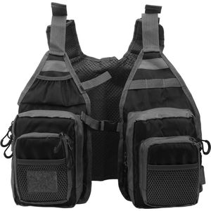 Polyester Vissen Vest met Verstelbare Schouderriem en Meerdere Zakken voor Camping en Kajakken - Heren