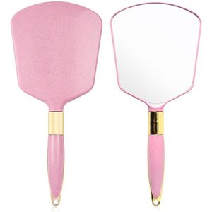 Handspiegel - Kappersspiegel met handgreep - Roze