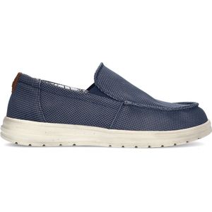 No Stress - Heren - Blauwe textiele loafers - Maat 42