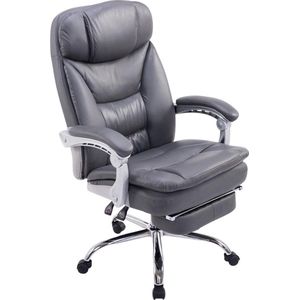 Bureaustoel Attilio XL - Kunstleer - Grijs - Op wielen - Ergonomische bureaustoel - Voor volwassenen - In hoogte verstelbaar