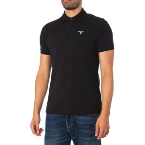 Heren Piqué Poloshirt met Schotse Ruit in Zwart