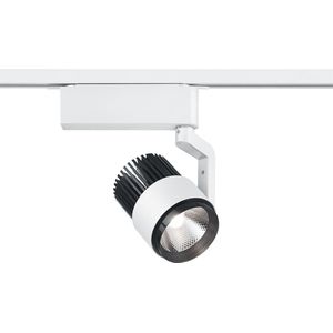 LED Railverlichting - Track Spot - Torna Dual Radina - 2 Fase - 15W - Aanpasbare Kleur - Dimbaar - Rond - Mat Wit - Aluminium