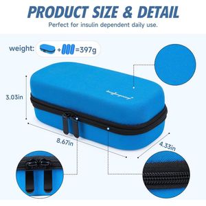 Insuline Pen Case Medicine Koeltas met 3 STKS Nylon Ice Packs - Insuline Cooler Diabetische Kit Tas voor Diabetische Benodigdheden (Blauw)