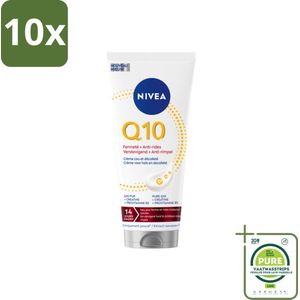 10 x NIVEA – Neck & Decolleté Crème – Q10 Verstevigend + Anti-Rimpel – 200 ml - Grootverpakking - Anti-rimpel Crème - Hals En Decolleté Crème - Huidversteviging - Q10 Crème - Rimpelverlichting