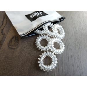 Hisa - Transparante Spiraal Haarelastieken - Elastiek - Haar - Accessoires - Telefoonkabel - 10 stuks