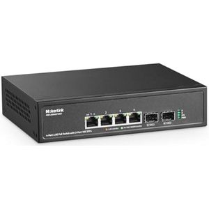 4-poorts 2.5G PoE Switch met 10G SFP+ slot en verstelbare snelheid tot 1000Mbps