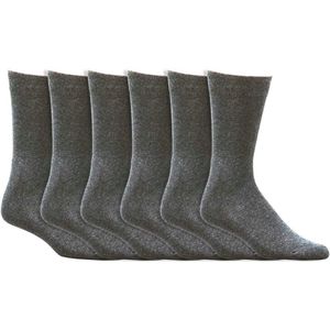 Warme sokken | Verwarmende badstofzool | Merk: Socks4Fun | Maat: 39 t/m 50 | Kleur: Antraciet | 6 Paar