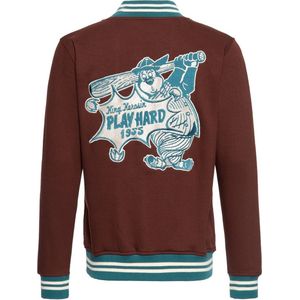 King Kerosin Play Hard College Sweat Jacke Brown-5XL