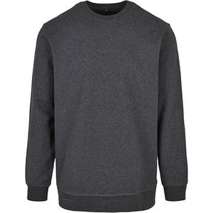 Basic Crewneck Sweater met ronde hals Charcoal - 3XL