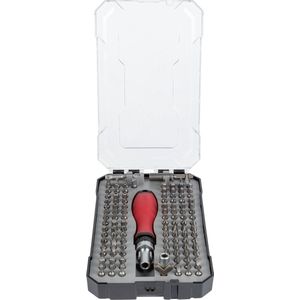 Parkside Ratelschroevendraaier Met Bitset - Set: 115 Delig - Kenmerk: in handige opbergbox - Veelzijdig te gebruiken - Ratel met zachte, ergonomische handgreed - Uitgebreid assortiment bits, inclusief speciale bits