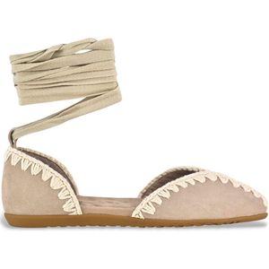 Mou Leren ballerina's met beige strik