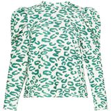 Usha - Fashion Look - Shirt - Smaragd - Donkergroen - Offwhite - Lange Mouwen