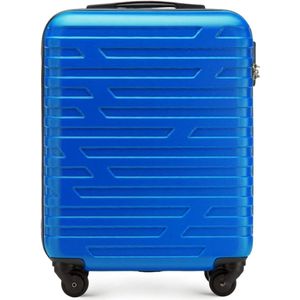 ABS handbagagekoffer, stabiele trolley, reiskoffer, 54 x 39 x 23 cm, 2,8 kg, 38 liter, zwart, blauw