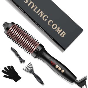 3-in-1 Thermische Borstel 38 mm met LCD Display, Hete Haarborstel voor Stijlen en Volume