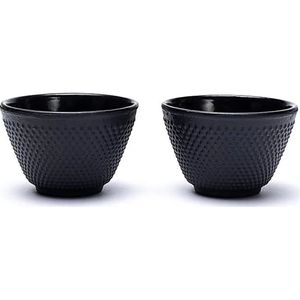 Tetsukyusu - Gietijzeren theekopjes 120 ml. - 2 stuks - Geëmailleerde theekopjes in Japanse stijl